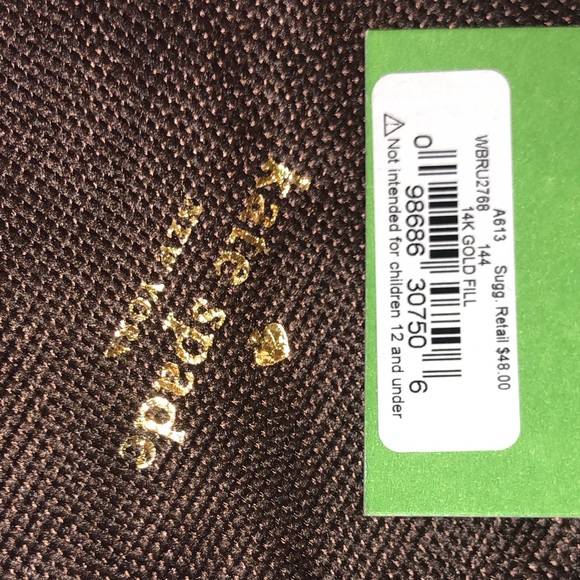 NWT 14K Gold Kate Spade Bow Earrings - Picture 3 of 3